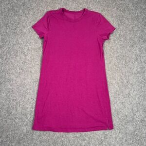 Lululemon Magenta Purple Classic-Fit Cotton-Blend T-Shirt Dress Women's Size 6